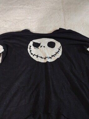 Disney Black Sweater with White Jack Skellington Face
